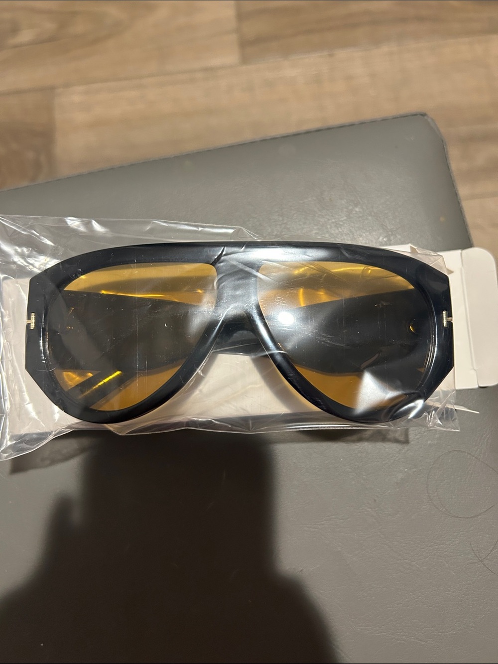 Black Frame Sunglasses with Amber Lenses